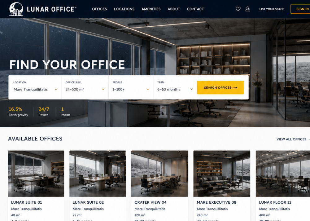 Lunar Office website preview